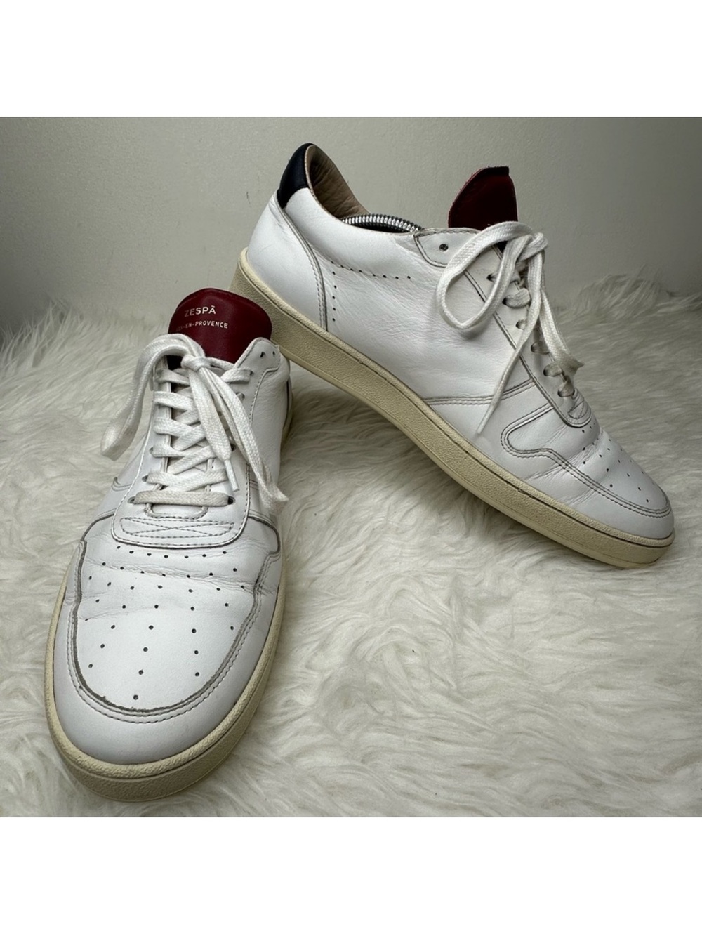 Zespa Men’s ZSP4 White Leather Sneakers Size 11